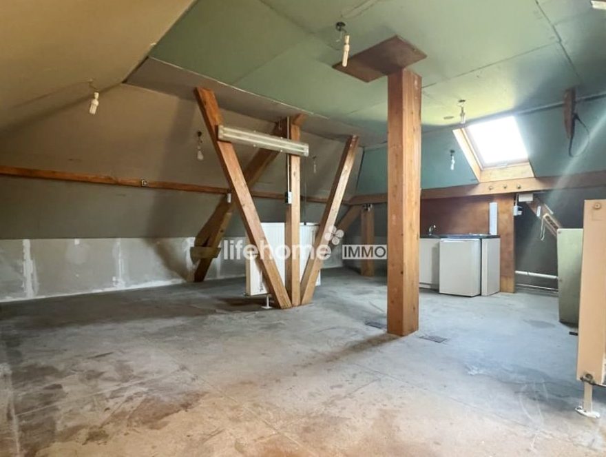 Combles avec charpente apparente avant aménagement à Eybens